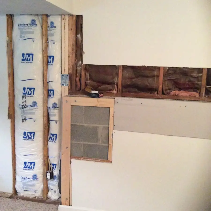 Wall insulation replacement during Contents Cleaning & Restoration in Carlisle